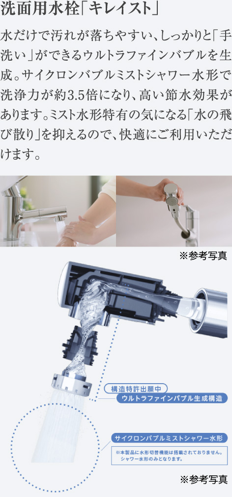 洗面用水栓「キレイスト」