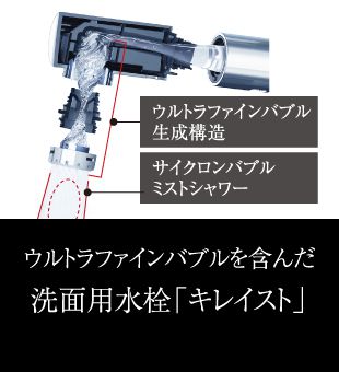 ウルトラファインバブルを含んだ洗面用水栓「キレイスト」